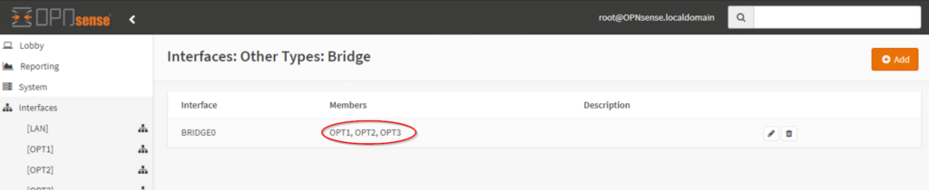 OPNsense interfaces opt1 opt2 opt3