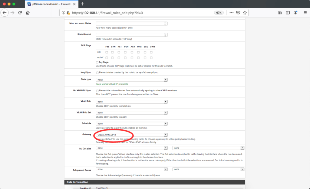 pfSense firewall rules