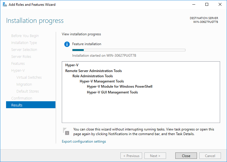 Hyper-V installation 