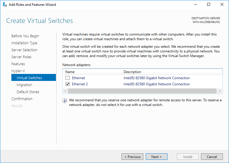 vault hyper-v virtual switches