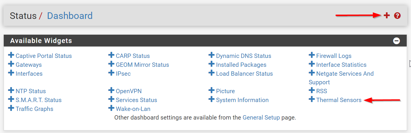 pfsense thermal sensors